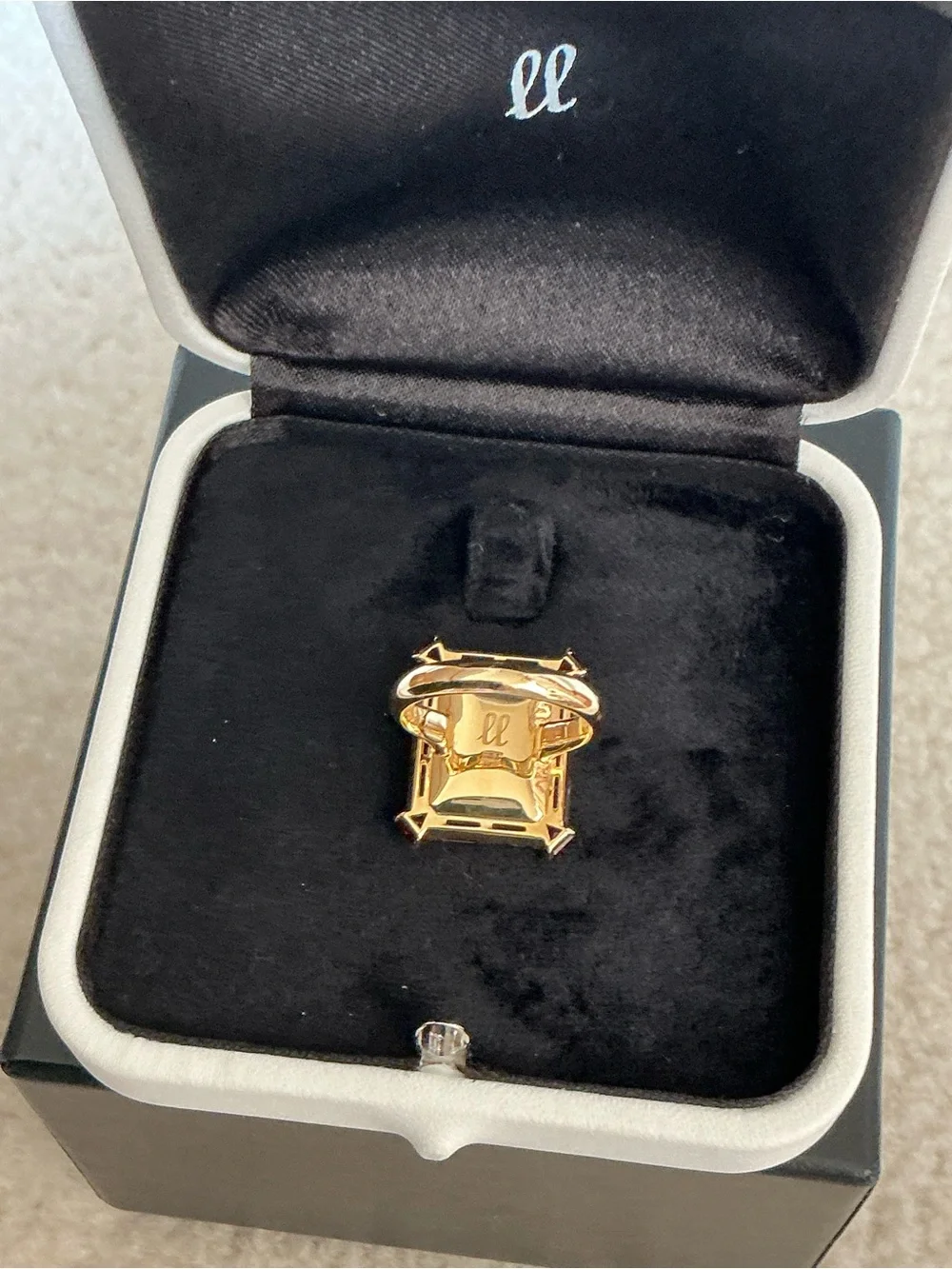 STUNNING DESIGNER FRANCESCA VILLA VINTAGE 18K GOLD LOLITE AND RHODOLITE RING
